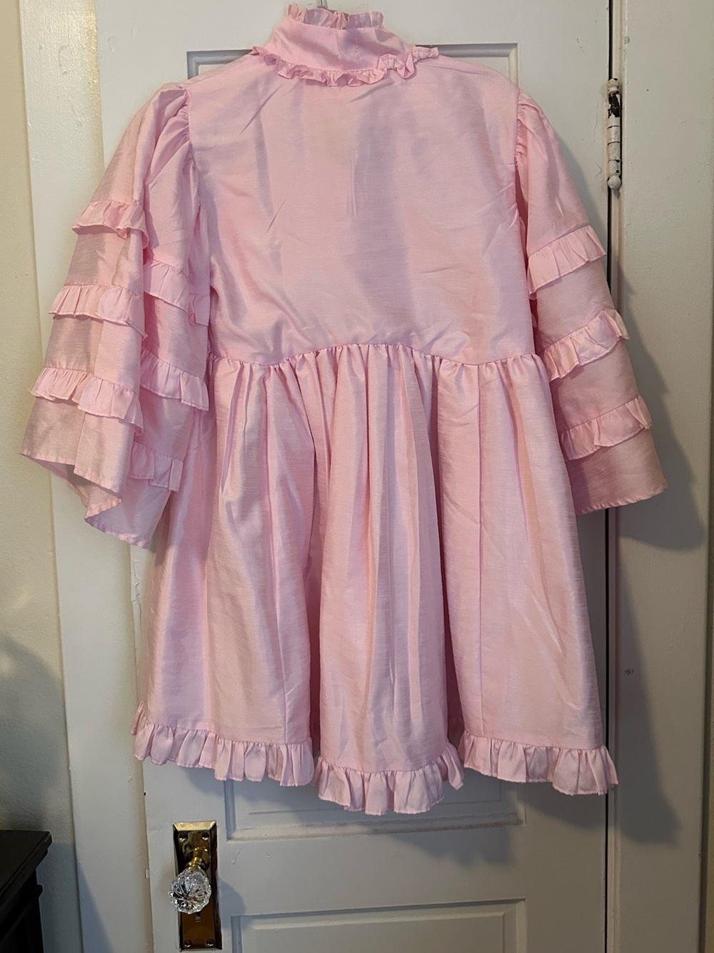 Pink Ruffle Bow Mini Dress - Picture 7 of 7